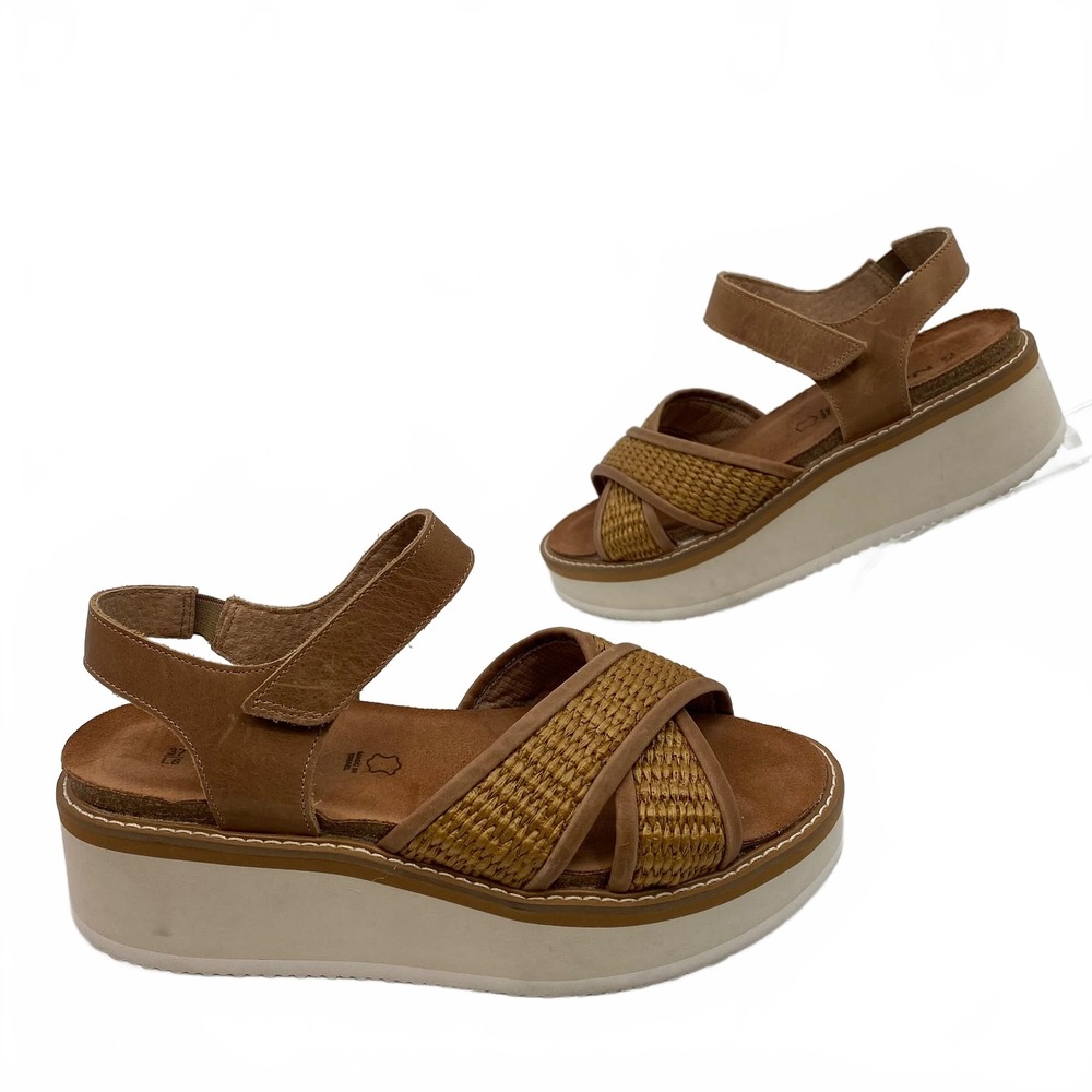 Naot Brown Sandals Woven straw Platform | Womens 37EU